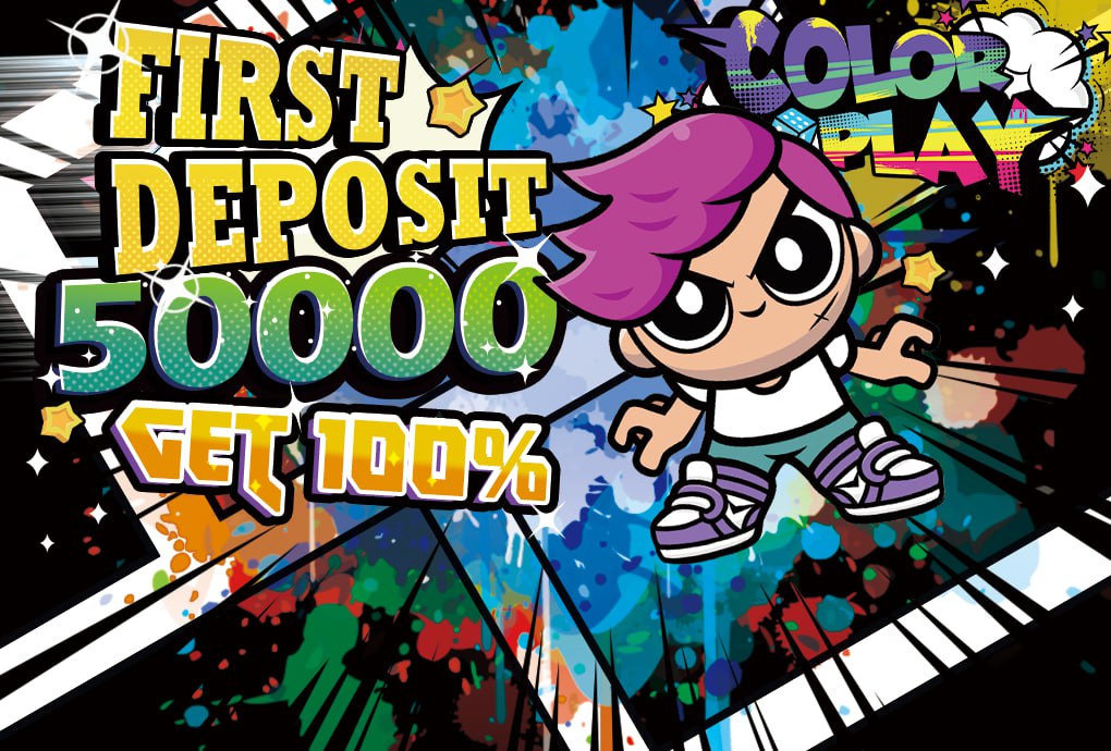 Colorplay First deposit bonus 50000 get 100